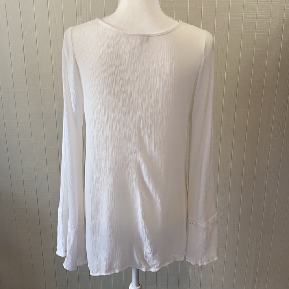 Miin Boho White Blouse Size S - Picture 4 of 7